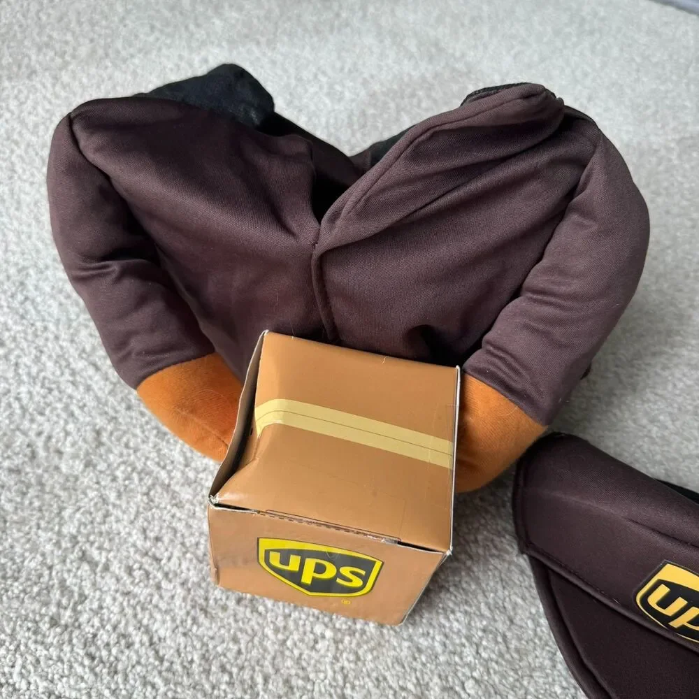 UPS Dog Costume Large Halloween Delivery Driver Shirt Visor Box Pet Costume